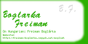 boglarka freiman business card